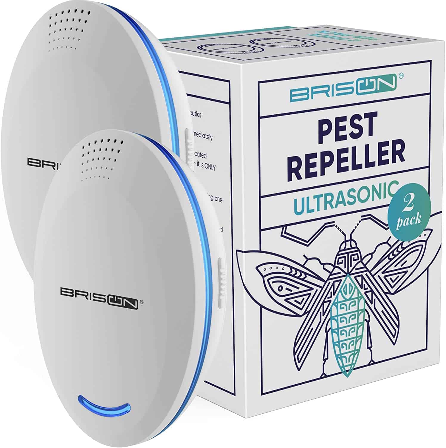 Ultrasonic Pest Repeller Plug-in Control Electronic Insect Repellent Gets Rid Mosquito Bed Bugs Roach Spiders Fleas Mice Ants Fruit Fly Rodent [2-Pack]